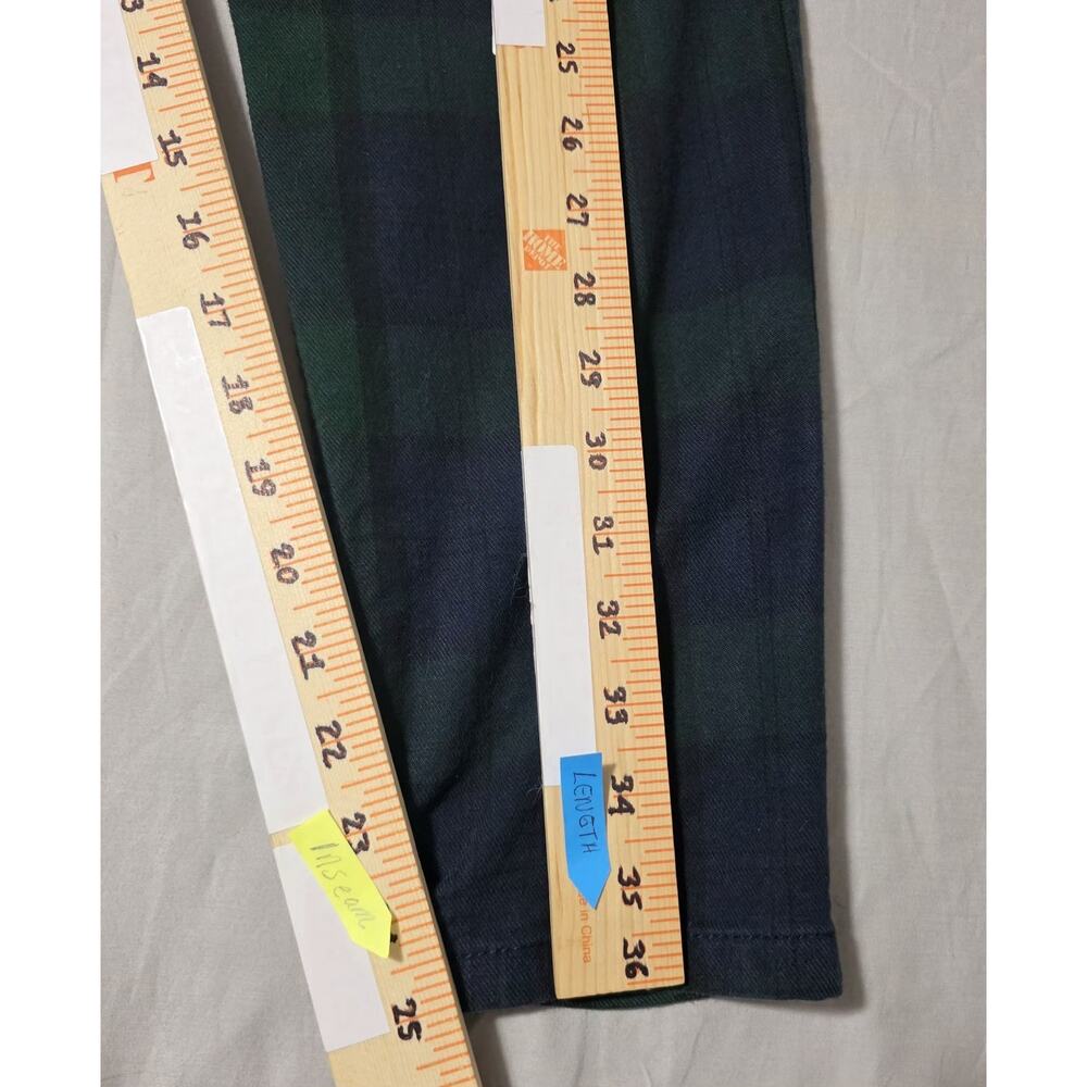 Levi's 502 Mens 36x29 Black Watch Plaid Green Blue Taper Pants Rare Blank R Tab - Picture 12 of 15